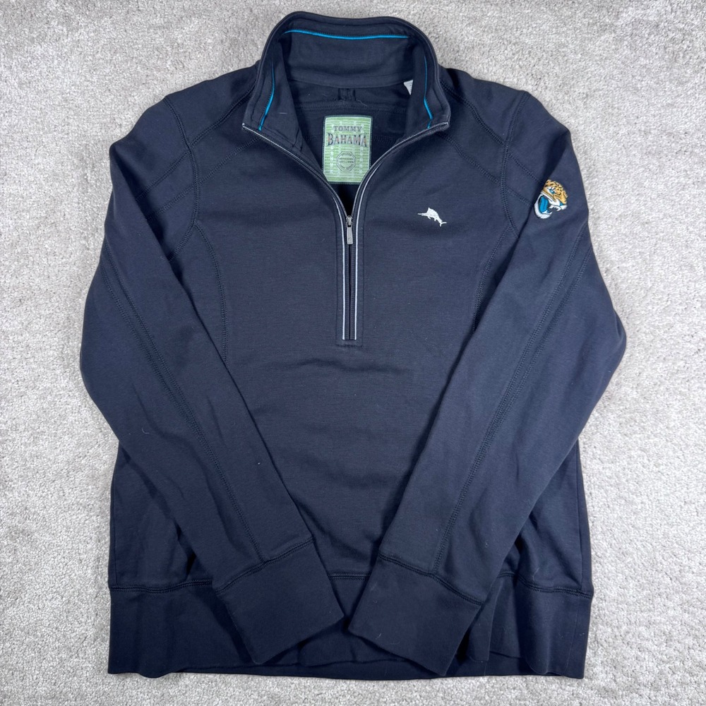 Tommy Bahama Mens Jacksonville Jaguars NFL Pima Cotton Quarter Zip Pullover M